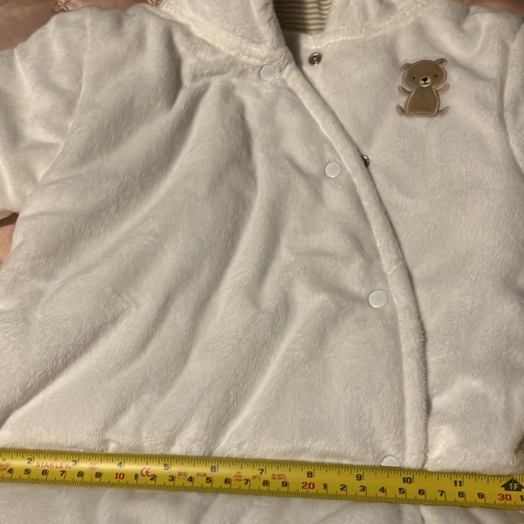 Carter’s Child of Mine White Fleece Hooded Sleep Sack 3-6 Months - Picture 7 of 8